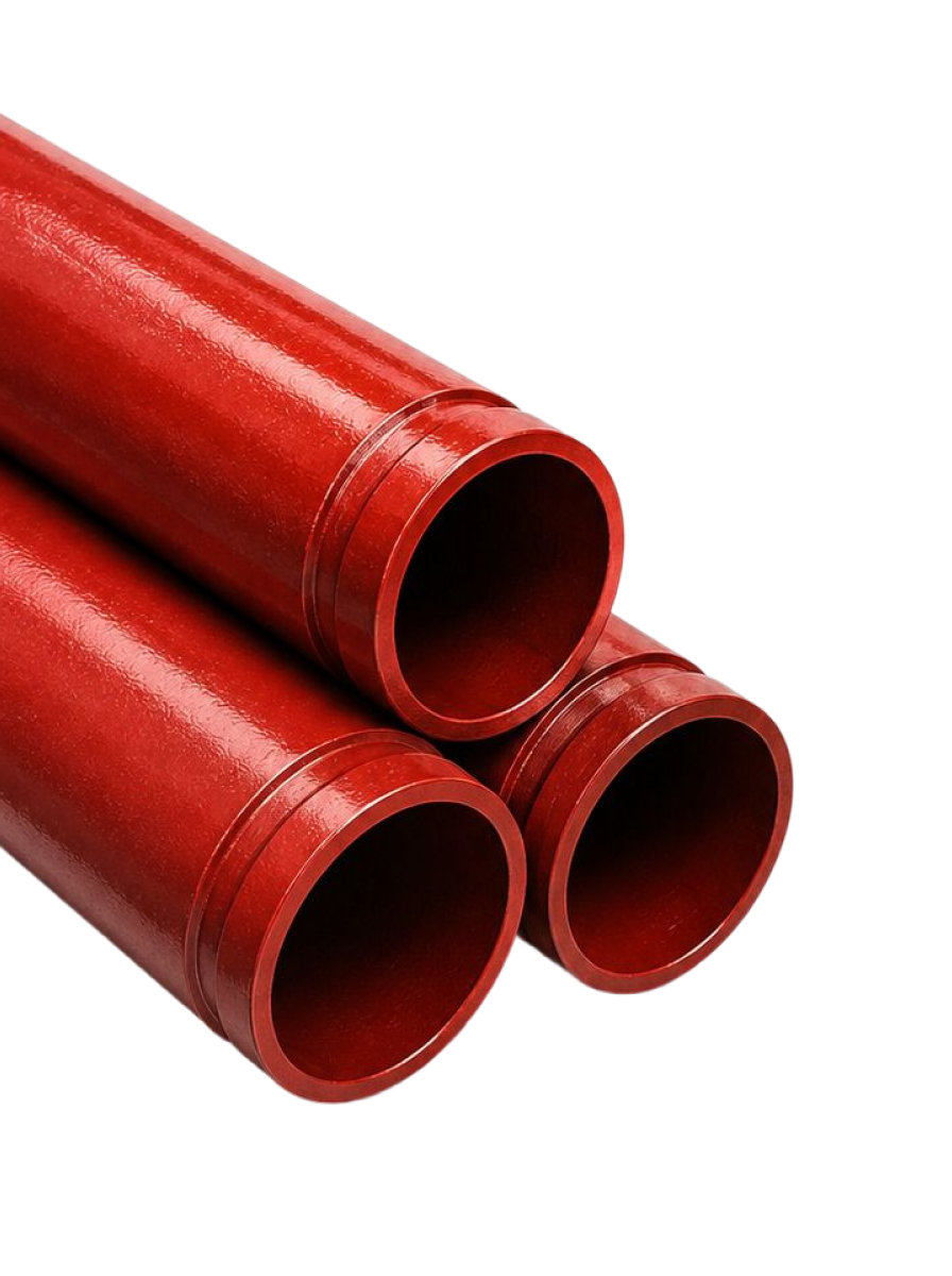 Tubo ranhurado de aço carbono galvanizado a fogo na cor vermelha 2 1/2 polegadas com 6 metros para sistemas de combate a incêndio